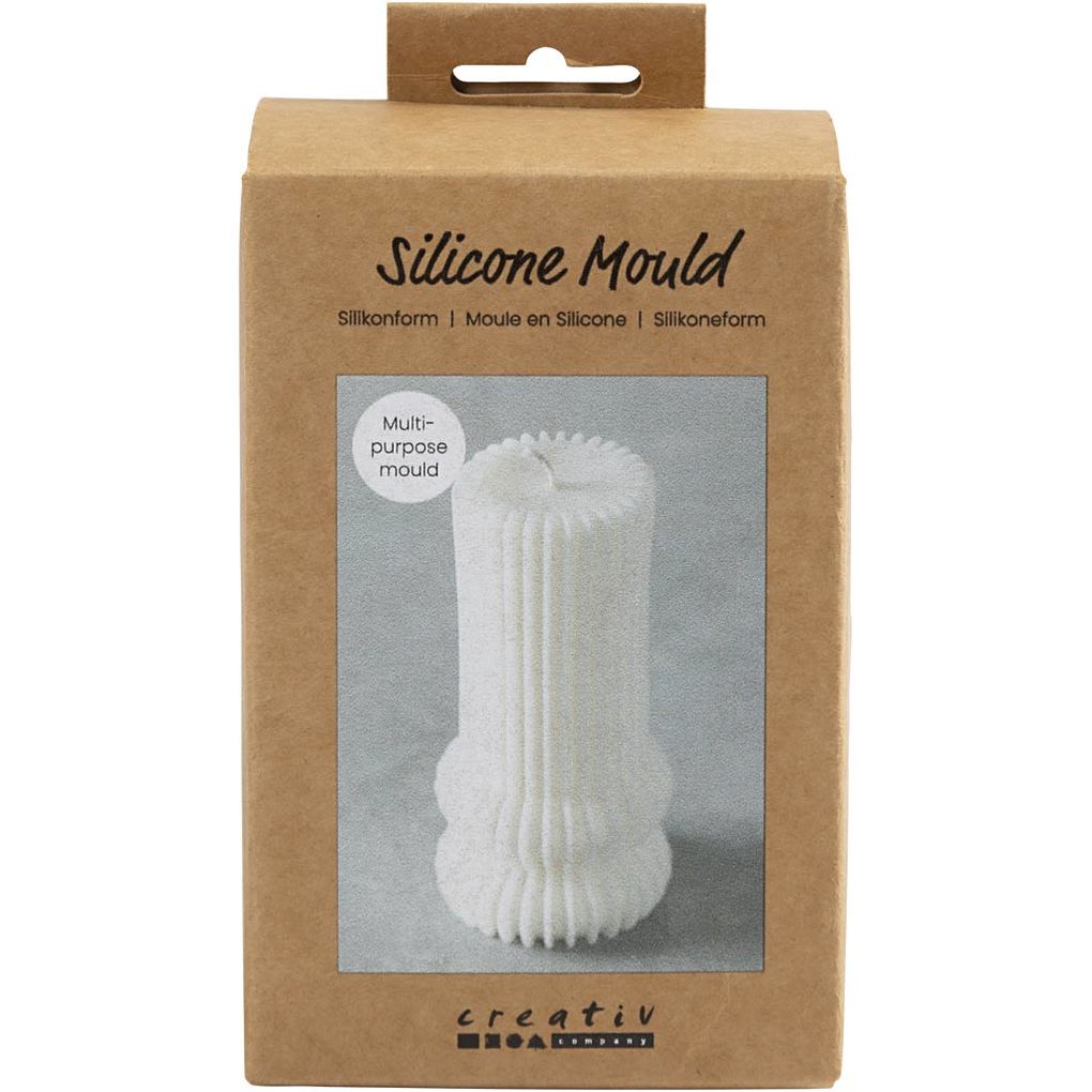 Creativ Company Silikonform Gerippter Zylinder mit Bögen H 125 cm D 6 cm 180 g 1 Stk