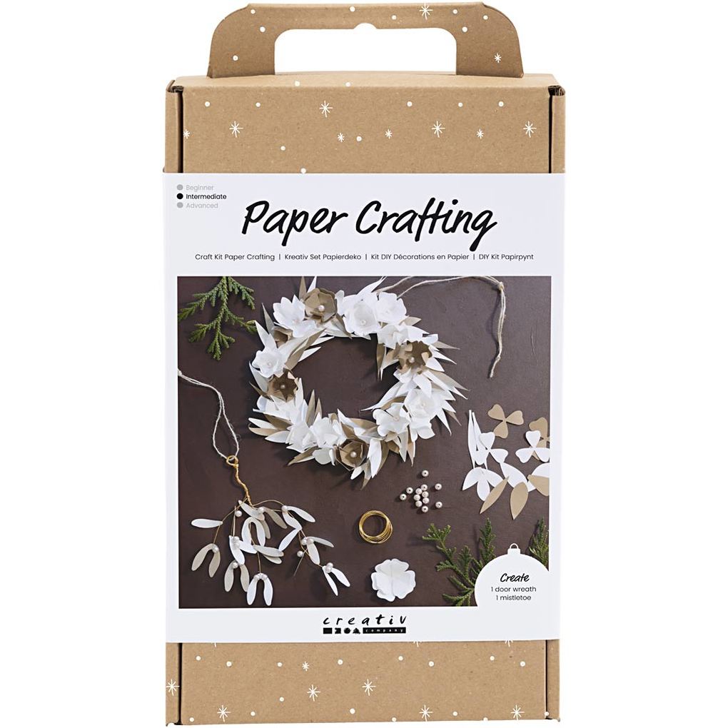 Creativ Company Kreativ Set Papierdeko Kranz Weiß Hellnatur