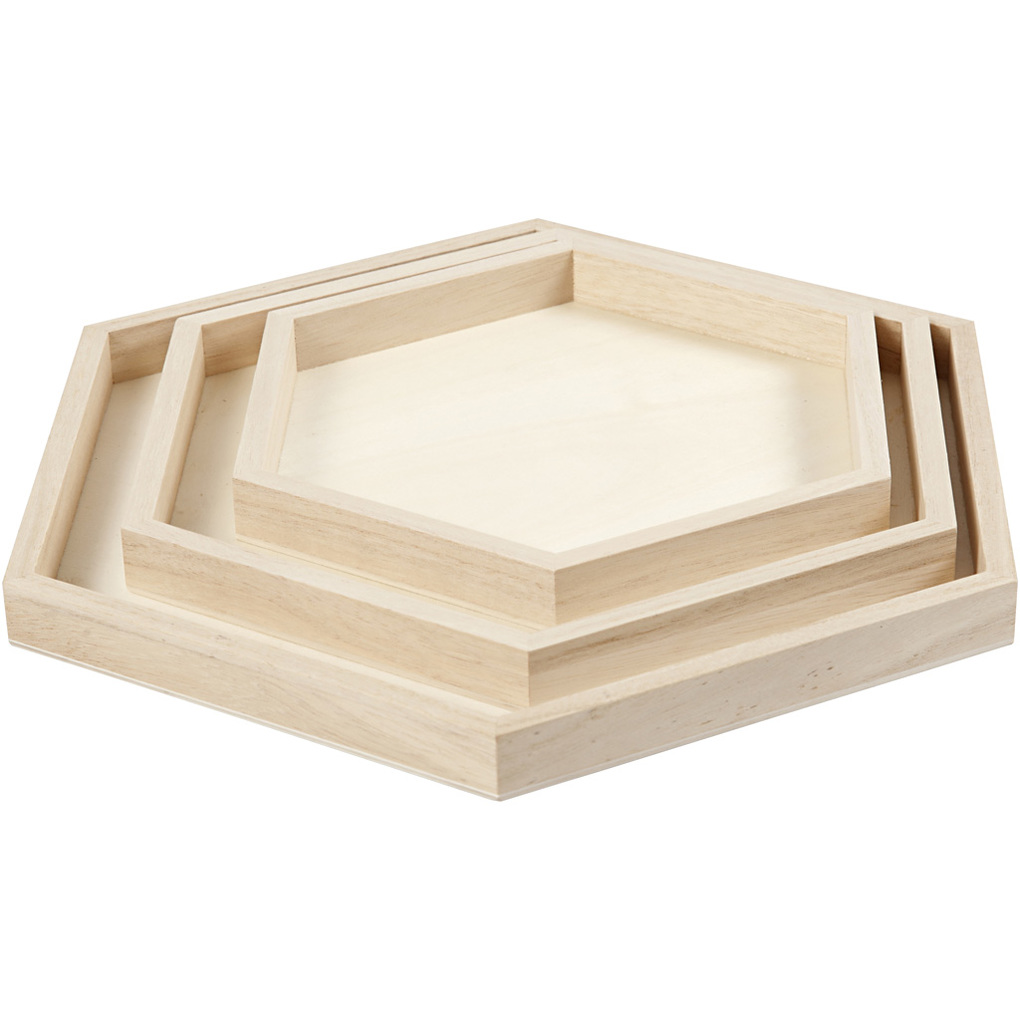 Creativ Company Tablett-Set D 21+26+31 cm 3 Stk 1 Set