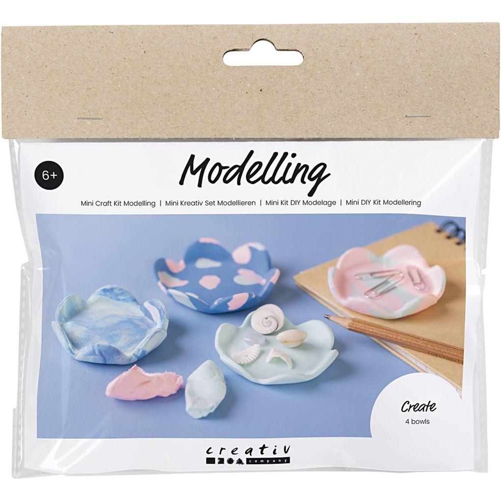 Creativ Company Mini Kreativ Set Modellieren Schalen Pastellblau Hellpink