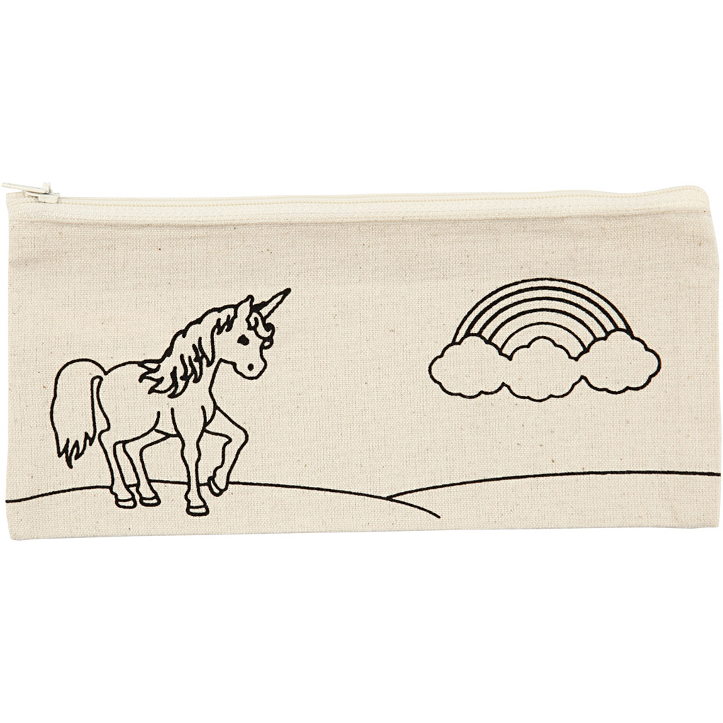 Creativ Company Mäppchen Einhörner Größe 21x9 cm 245 g Hellnatur 1 Stk
