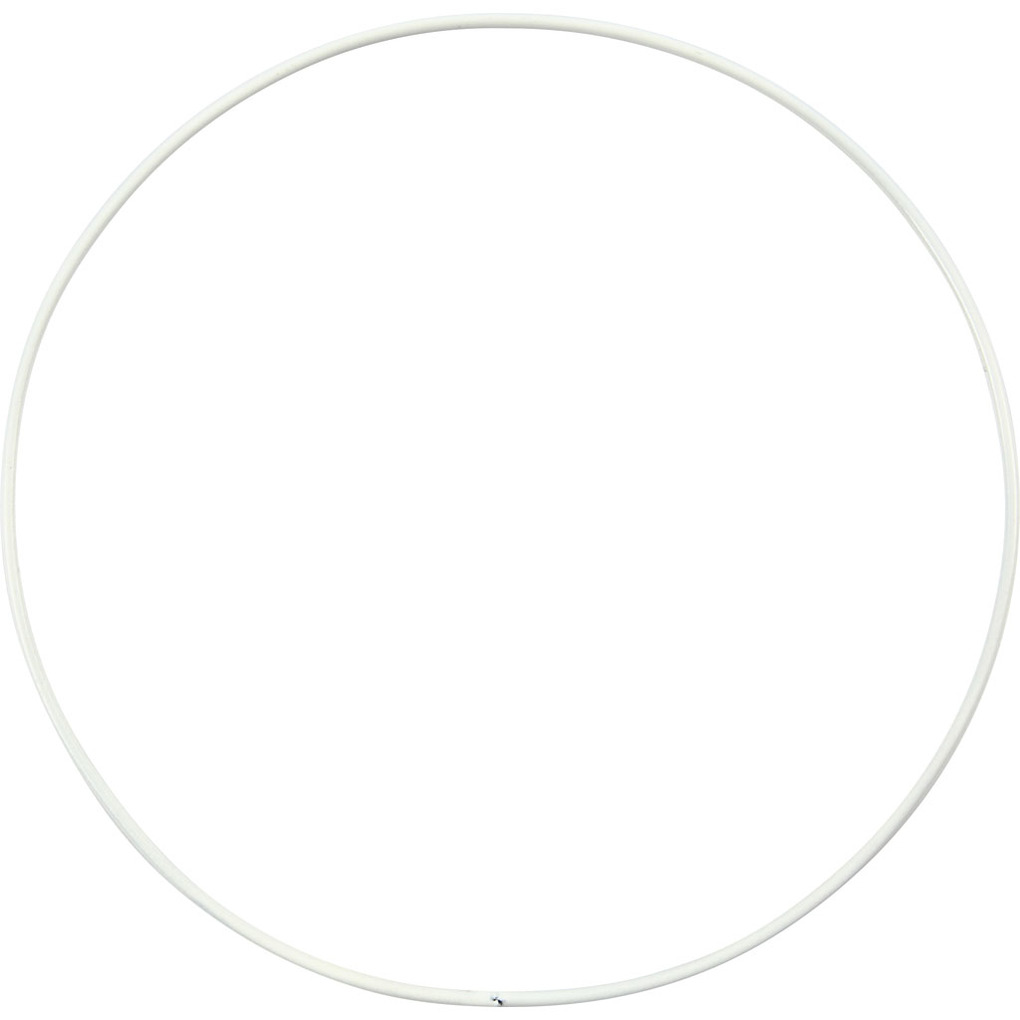 Creativ Company Ring aus Metalldraht D 15 cm Dicke 2 mm Weiß 10 Stk