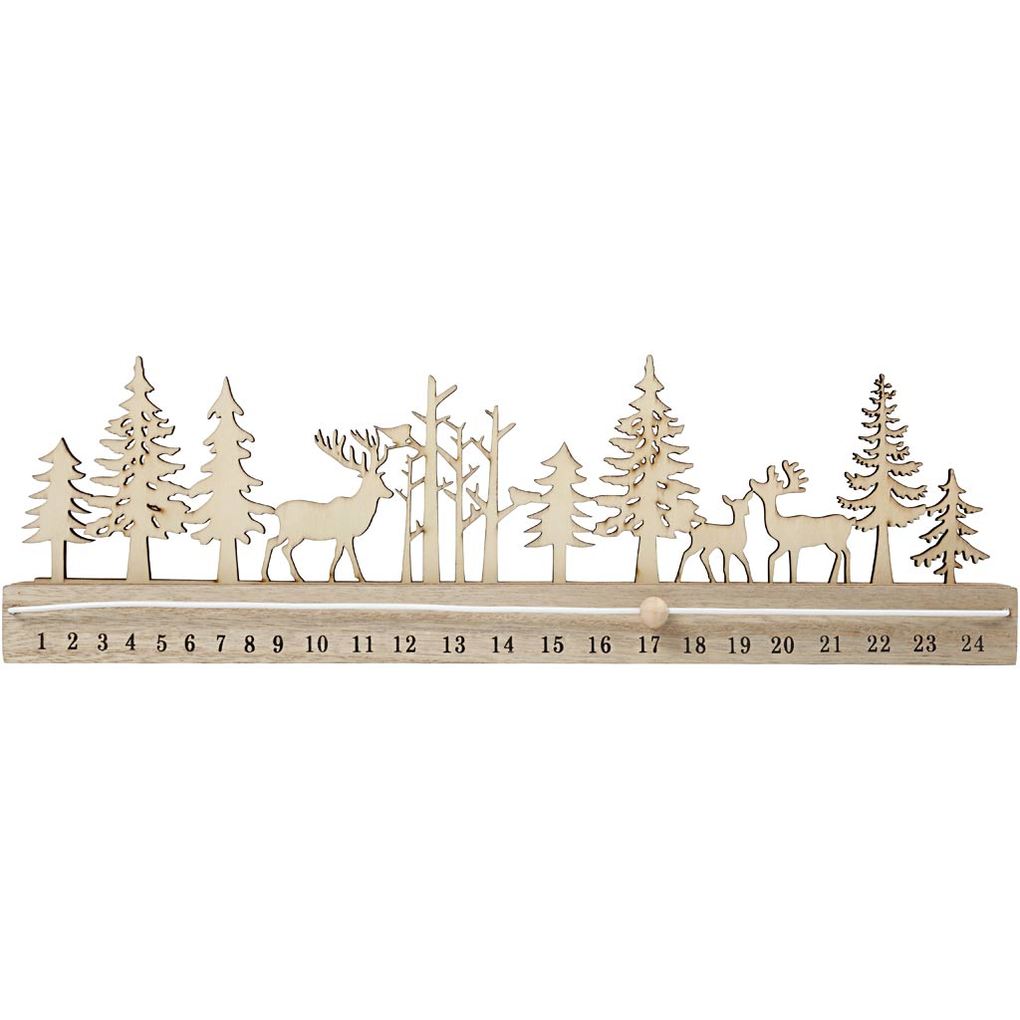 Creativ Company Adventkalender mit Datumszahlen H 12 cm L 40 cm B 36 cm 1 Stk
