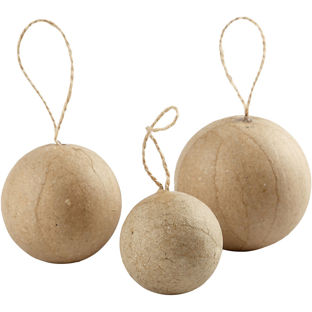 Creativ Company Weihnachtskugeln aus Holz D 4+5+6 cm 6er Set