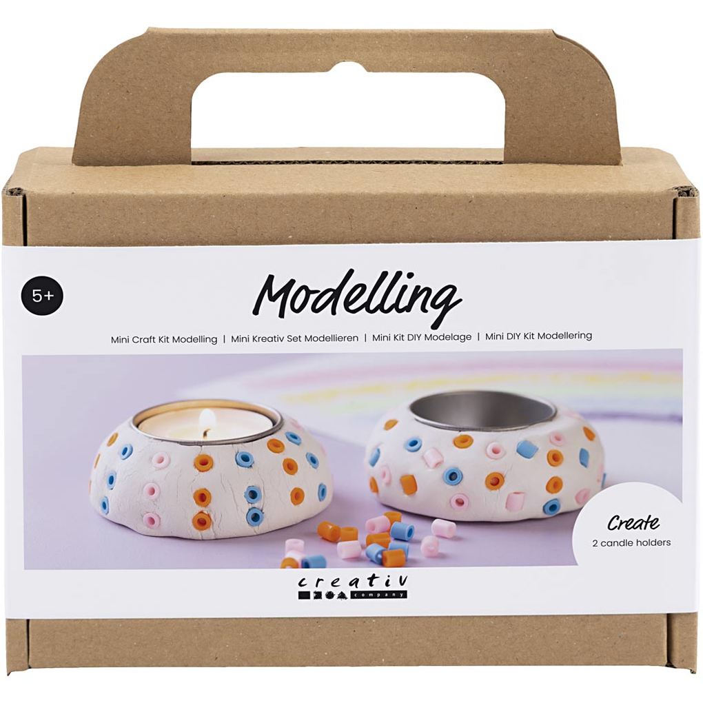 Creativ Company Mini Kreativ Set Modellieren Kerzenhalter Weiß