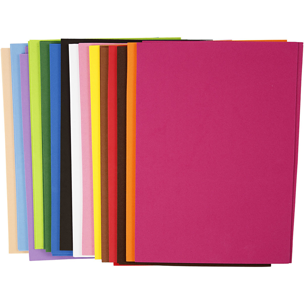 Creativ Company EVA-Schaumstoff A4 210x297 mm Dicke 2 mm 30 Blatt sortiert