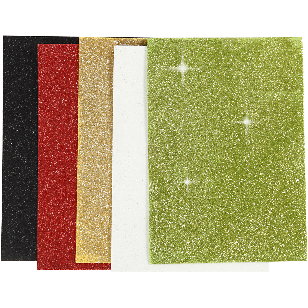 Creativ Company Moosgummi-Blätter A5 148x210 mm Dicke 2 mm Sortierte Farben 5 Blatt