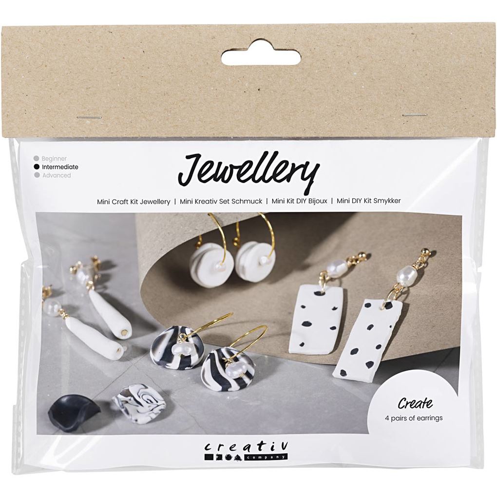 Creativ Company Mini Kreativ Set Schmuck Ohrringe Schwarz Weiß