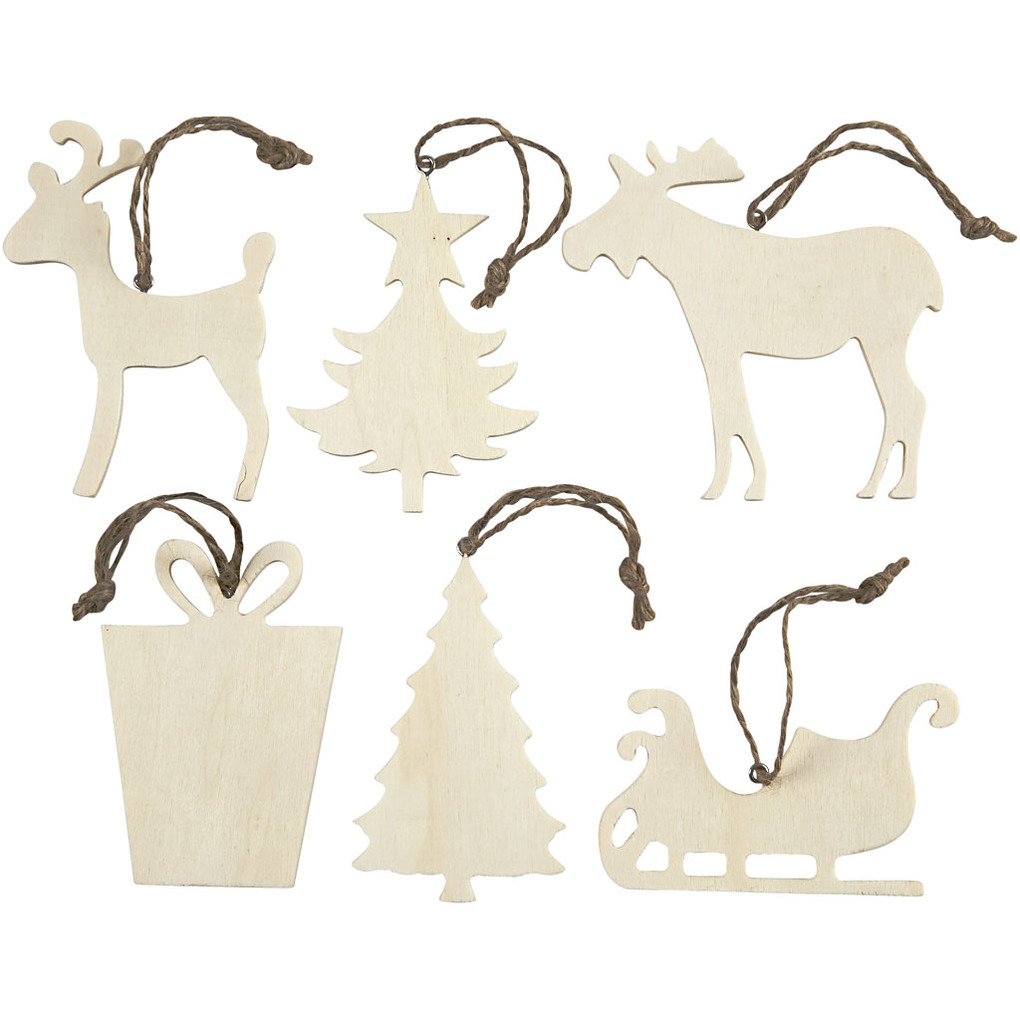 Creativ Company Weihnachtsaufhänger Größe 7-9 cm Dicke 4 mm 6 Stk