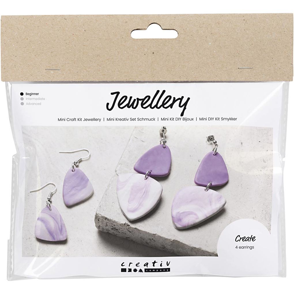 Creativ Company Mini Kreativ Set Schmuck Marmorierte Ohrringe Helllila