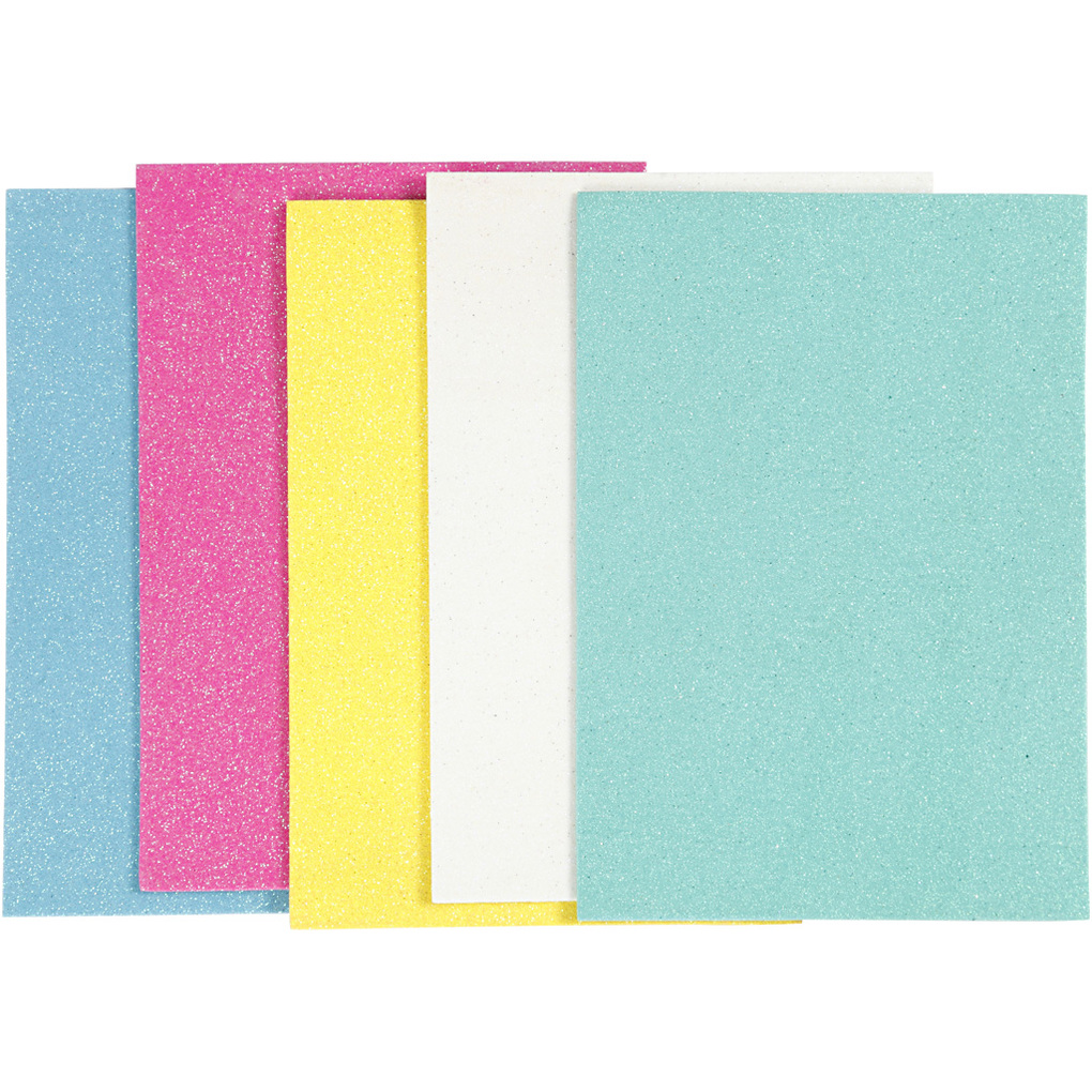 Creativ Company Moosgummi-Blätter A5 148x210 mm Dicke 2 mm Sortierte Farben 5 Blatt