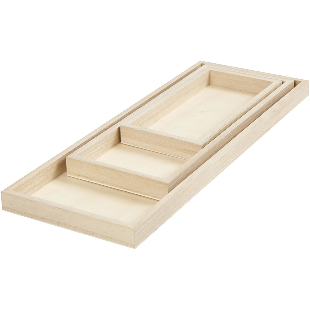 Creativ Company Tablett-Set L 20+30+40 cm B 10+12+15 cm 3 Stk