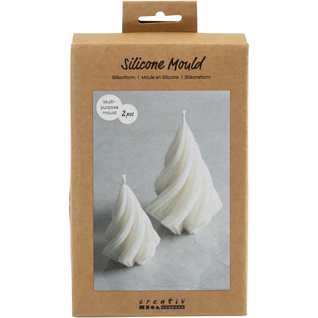 Creativ Company Silikonform Weihnachtsbäume H 8+11 cm D 5+7 cm 50+115 g 2 Stk