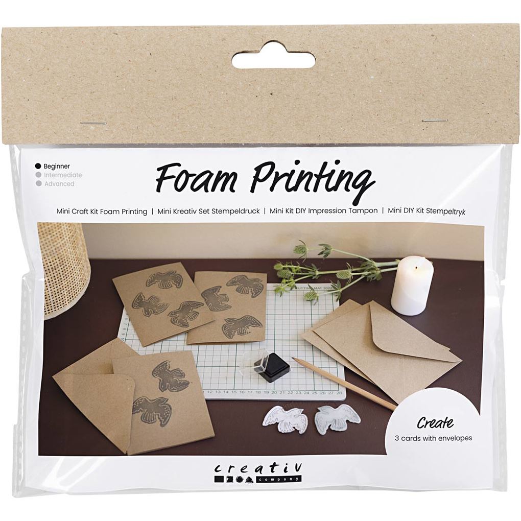 Creativ Company Mini Kreativ Set Stempeldruck Karte mit Tauben Beige