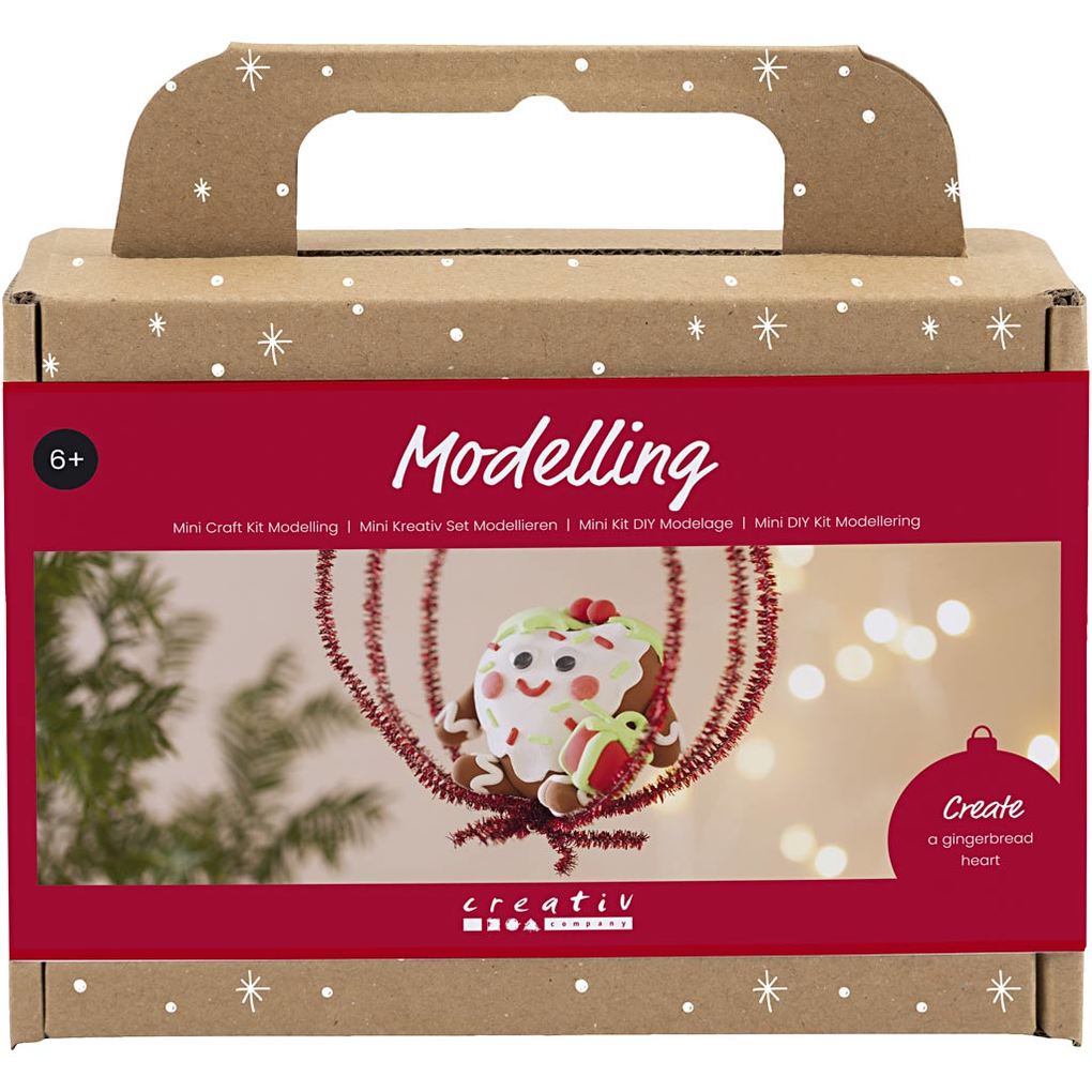 Creativ Company Mini Kreativ Set Modellieren Herzförmige Weihnachtsfigur Sortierte Farben