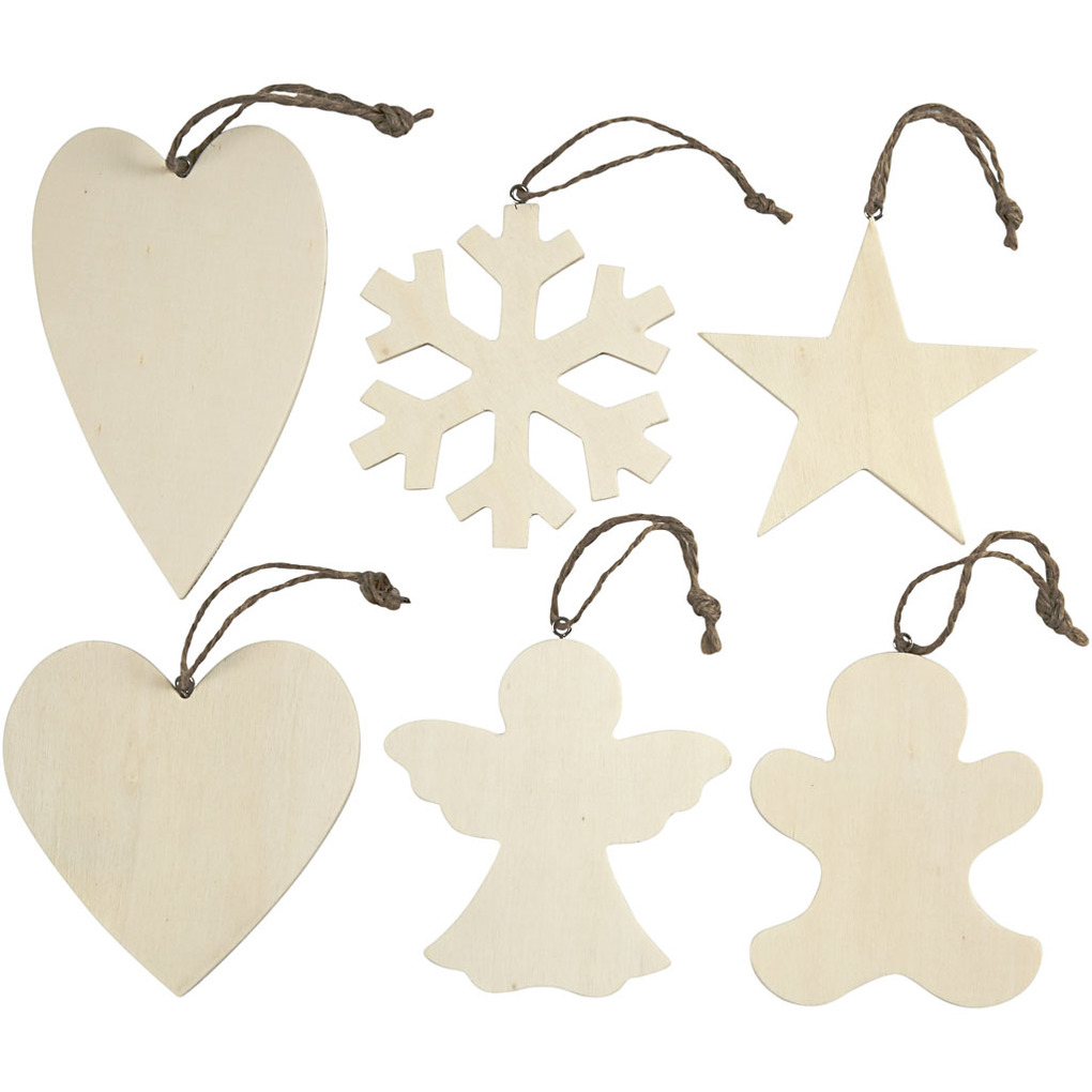 Creativ Company Weihnachtsaufhänger Größe 9-11 cm Dicke 4 mm 6 Stk