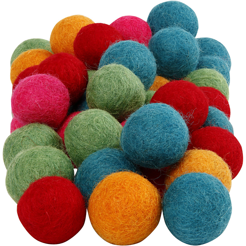 Creativ Company Filzkugeln D 20 mm Kräftige Farben 64 Stk