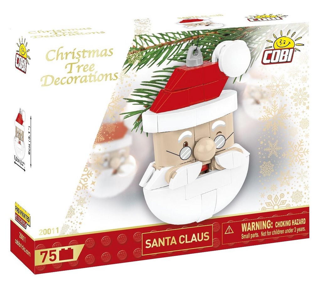 COBI 20011 - Weihnachtsmann Christbaumschmuck Bausatz 75 Klemmbausteine