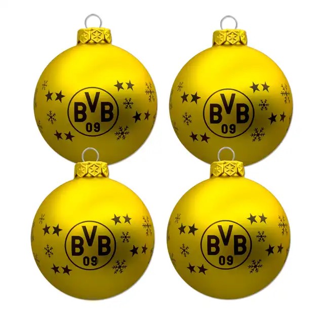 BVB 18660200 - BVB-Christbaumkugeln 4er Set Borussia Dortmund