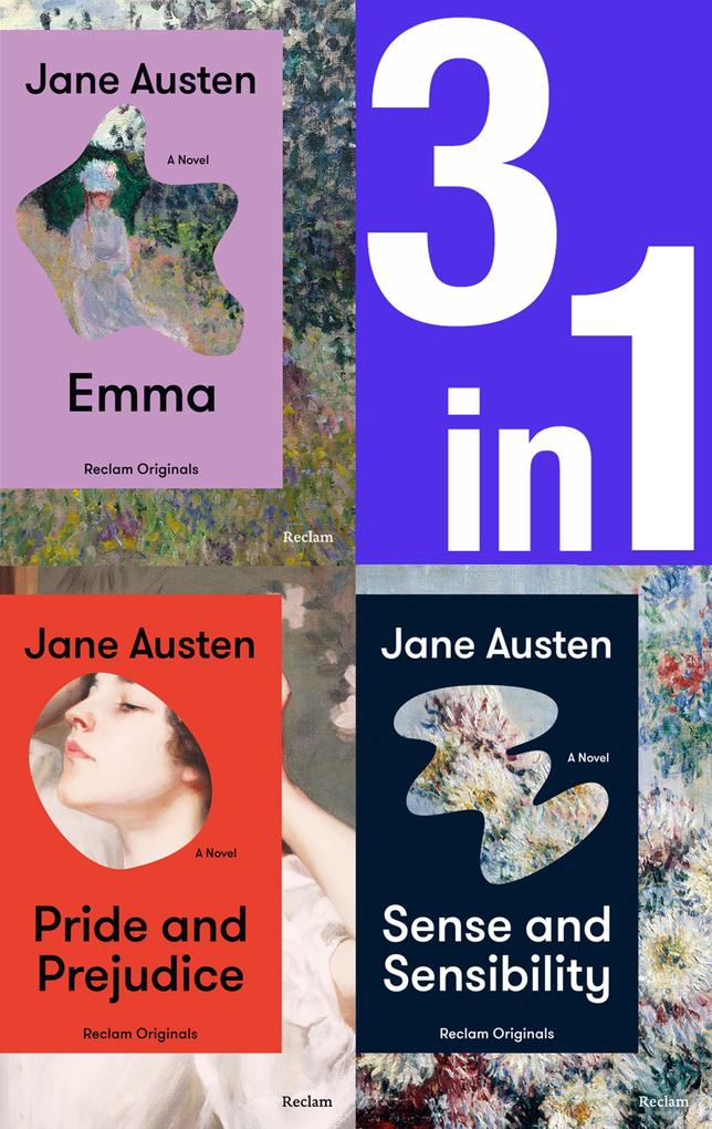 Jane Austen: Three Novels in One (3in1-Bundle). Emma Pride and Prejudice Sense and Sensibility