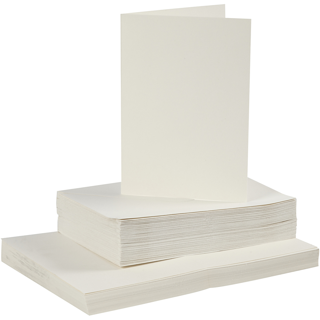 Creativ Company Karten & Kuverts Kartengröße 105x15 cm Umschlaggröße 115x165 cm 110+220 g Naturweiß 50 Set