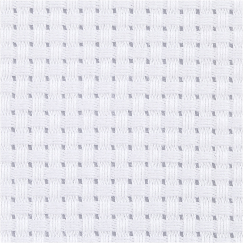 Creativ Company Aida-Stoff Größe 50x50 cm 35 Kästchen pro 10 cm weiß 1 Stk