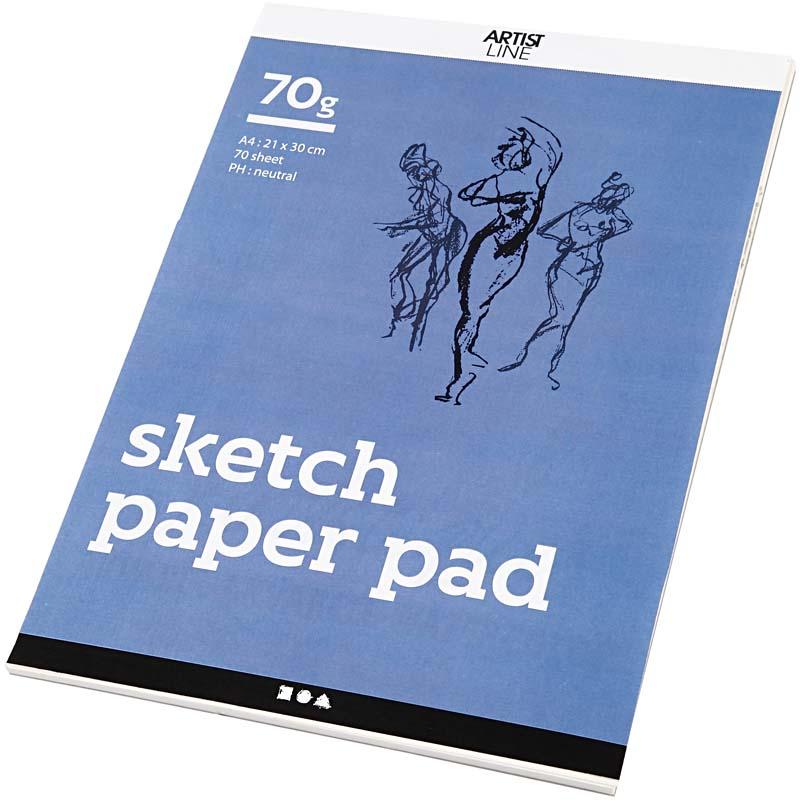 Creativ Company Skizzenblock A4 210x297 mm 70 g Weiß 70 Blatt