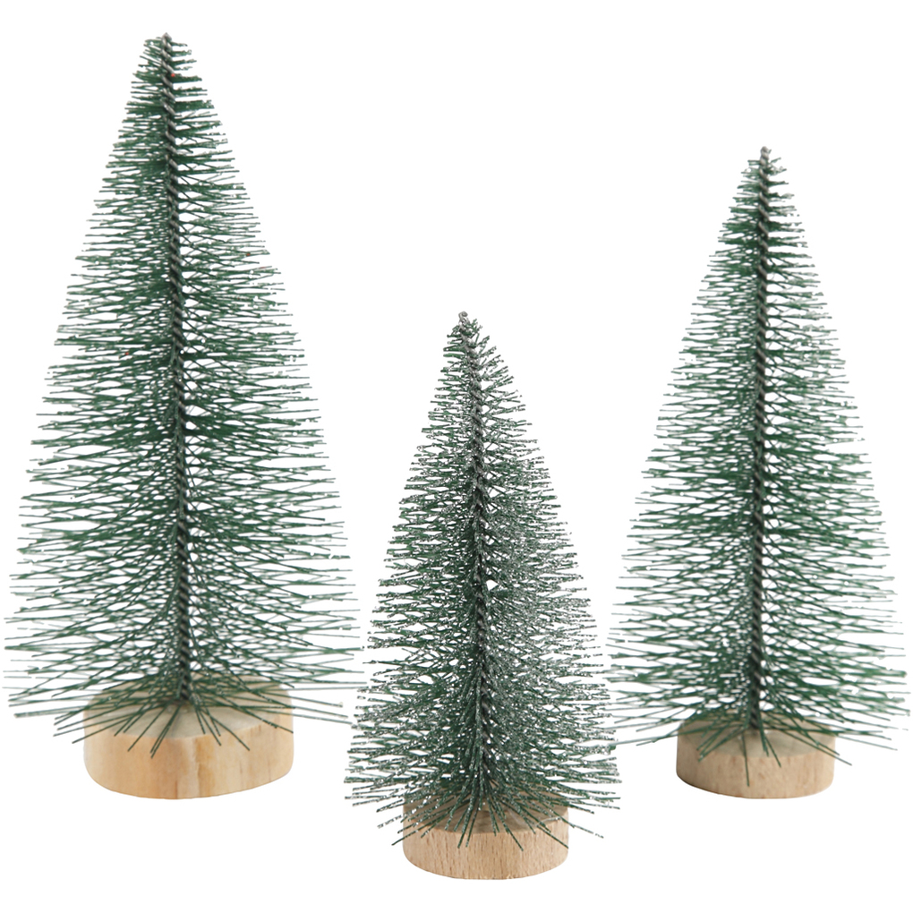 Creativ Company Weihnachtsbäume H 10+13+14 cm 3 Stk
