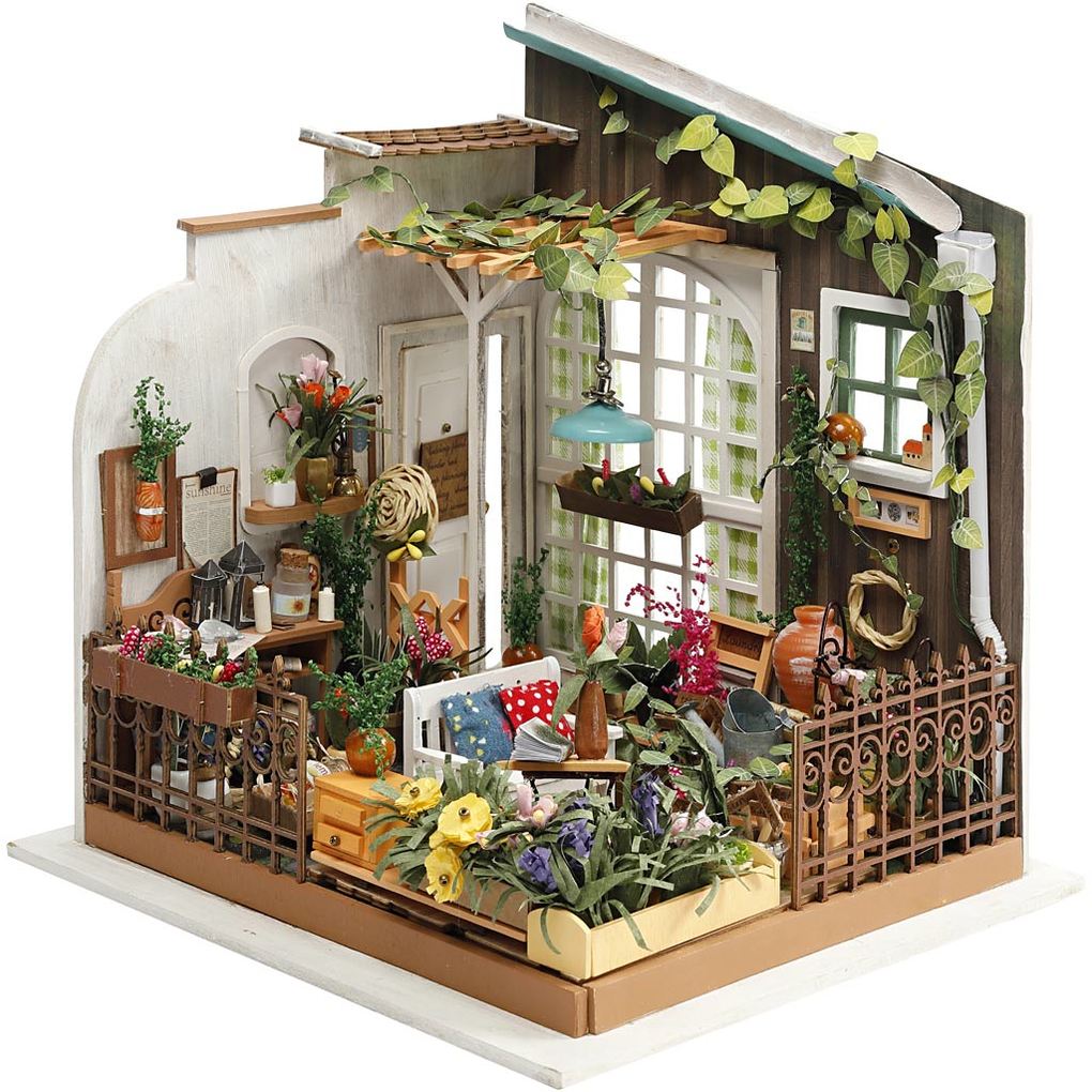 Creativ Company DIY-Miniatur-Zimmer Gartenzimmer H 21 cm L 226 cm B 195 cm