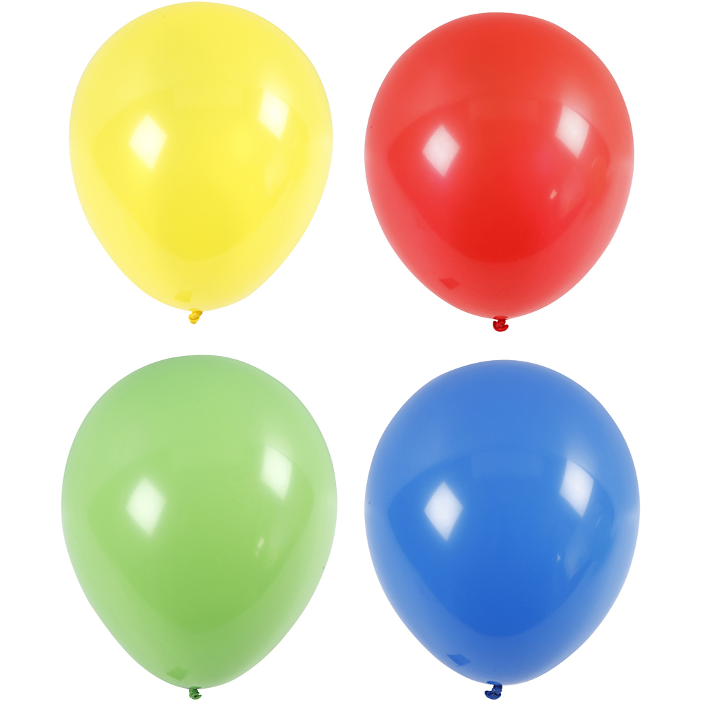 Creativ Company Riesenballons Riesengröße D 41 cm Blau Grün Rot Gelb 4 Stk