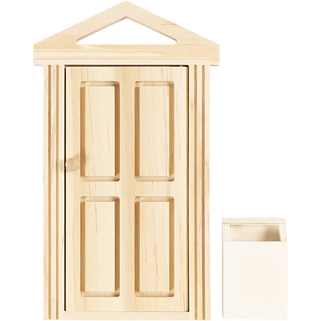 Creativ Company Tür mit Gesims und Briefkasten H 55+18 cm B 35+105 cm
