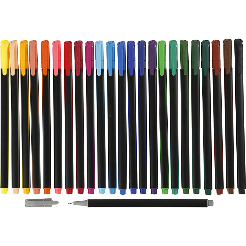 Creativ Company Colortime Fineliner Marker Strichstärke 06-07 mm Sortierte Farben 24 Stk