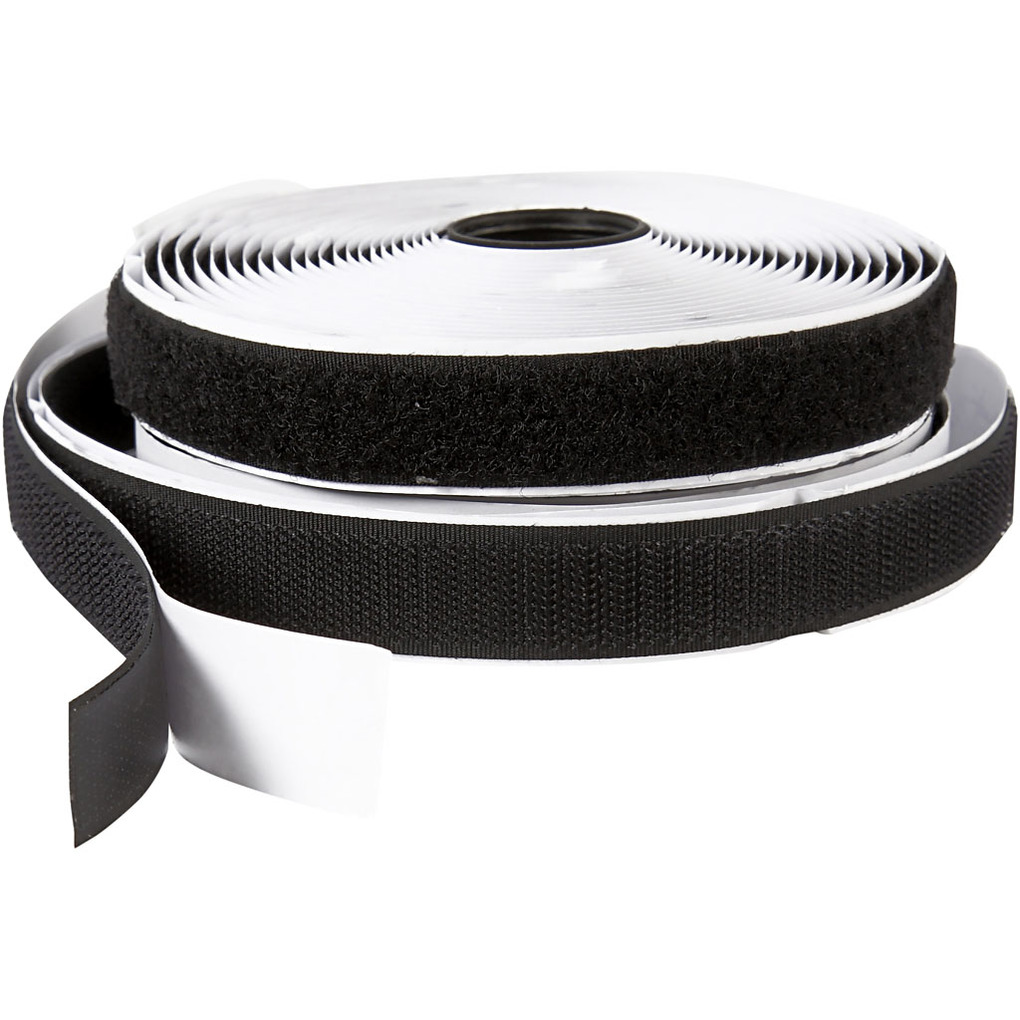 Creativ Company Klettband Haken & Ösen selbstklebend B 20 mm Schwarz 5 m 1 Rolle
