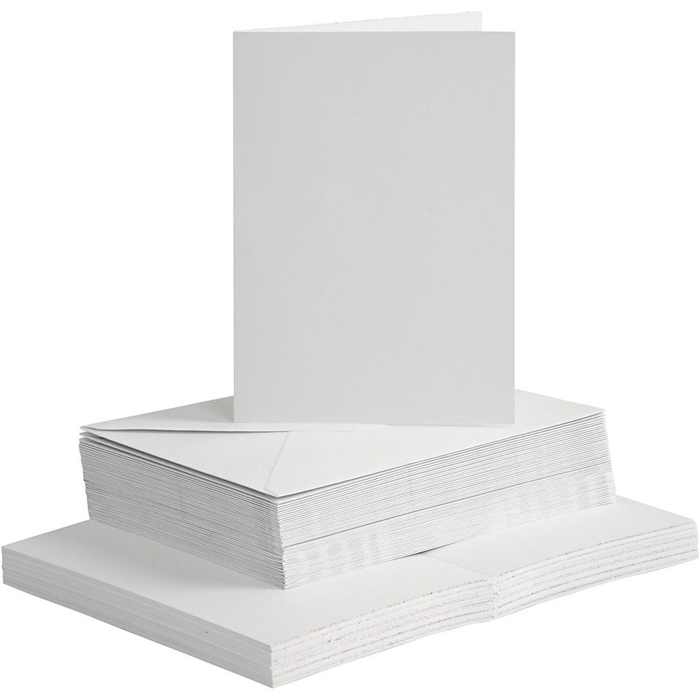 Creativ Company Karten & Kuverts Kartengröße 105x15 cm Umschlaggröße 115x165 cm 120+240 g weiß 50 Set