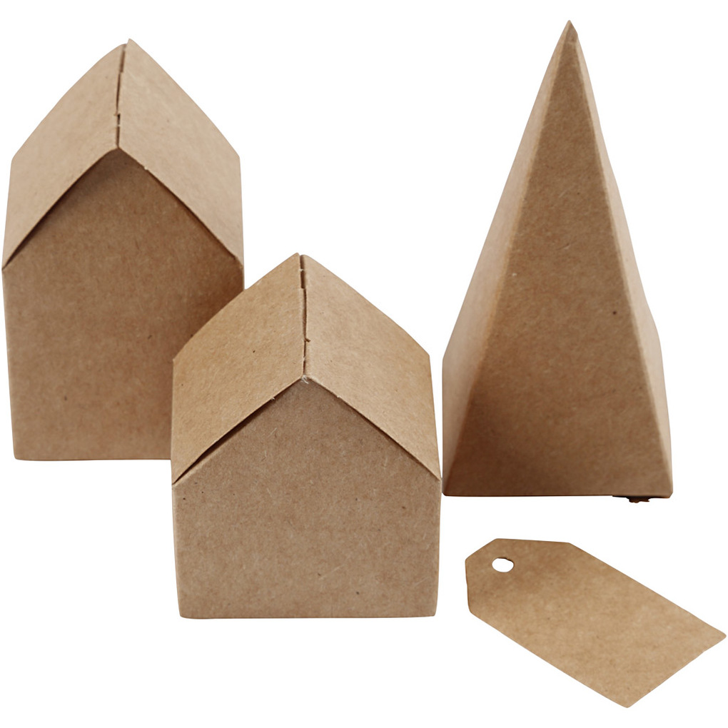 Creativ Company Gestanzte Häuser und Bäume aus Karton H 57-10 cm cm 1 Set