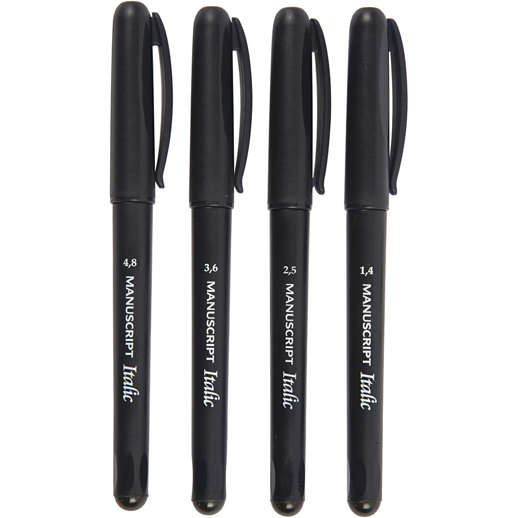 Creativ Company Kalligrafie-Marker Strichstärke 14+25+36+48 mm Schwarz 4 Stk