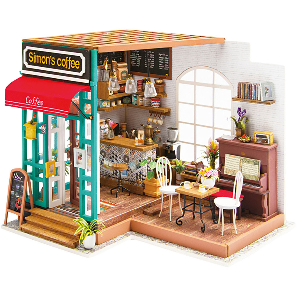 Creativ Company DIY-Miniatur-Zimmer Kaffeestube H 19 cm L 226 cm B 194 cm 1 Stk