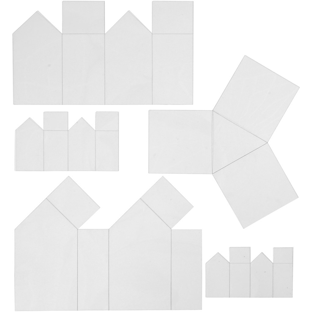 Creativ Company Formmatten Häuser und Dreiecke H 6-145 cm Transparent 5 Stk