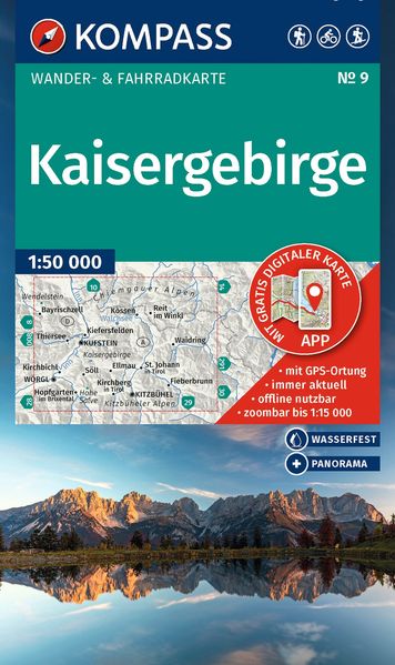 Kompass Karten GmbH Kompass Wanderkarte 9 Kaisergebirge 1, 50.000