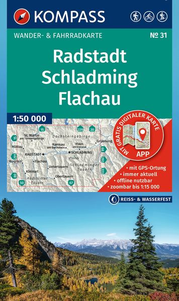KOMPASS Wanderkarte 31 Radstadt Schladming Flachau 1:50.000