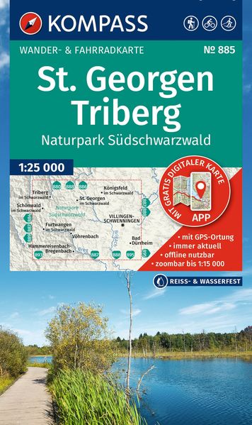 KOMPASS Wanderkarte 885 St. Georgen Triberg Naturpark Südschwarzwald 1:25.000