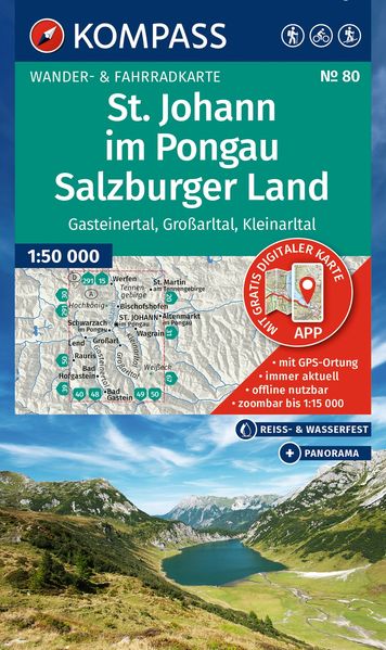 Kompass Karten GmbH Kompass Wanderkarte 80 St. Johann Im Pongau Salzburger Land 1, 50.000