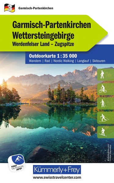 Kümmerly+Frey Outdoorkarte Deutschland 3 Garmisch-Partenkirchen Wettersteingebirge 1:35.000
