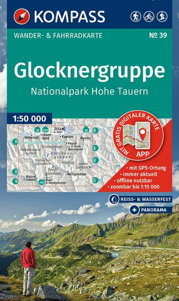 KOMPASS Wanderkarte 39 Glocknergruppe Nationalpark Hohe Tauern 1:50.000