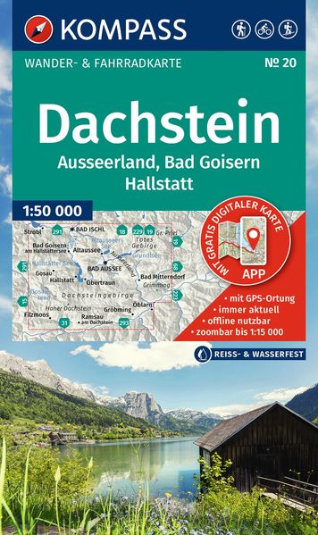 Kompass Karten GmbH Kompass Wanderkarte 20 Dachstein Ausseerland Bad Goisern Hallstatt 1, 50.000