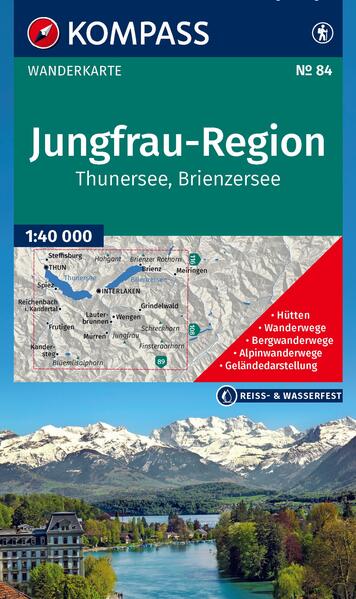 Kompass Karten GmbH Kompass Wanderkarte 84 Jungfrau-Region Thunersee Brienzersee 1, 40.000