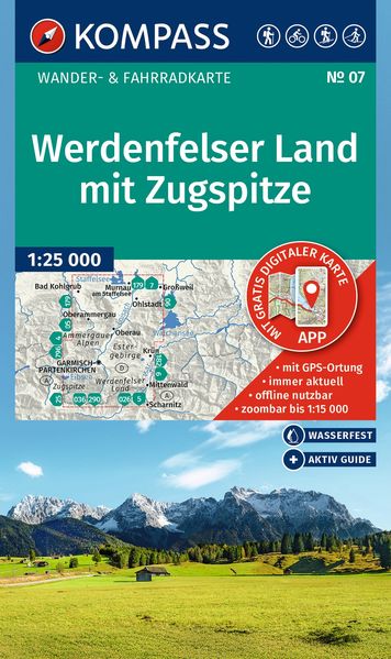 Kompass Karten GmbH Kompass Wanderkarte 07 Werdenfelser Land Mit Zugspitze 1, 25.000