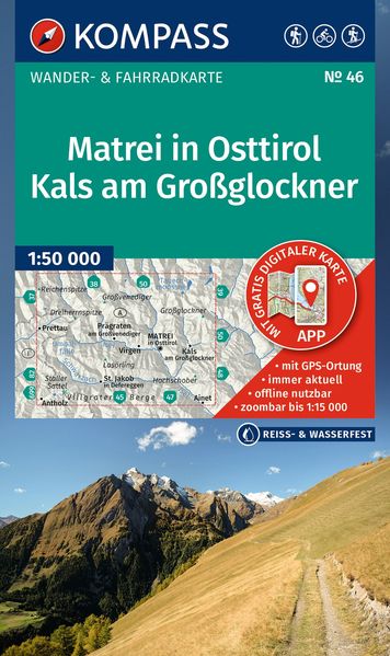 KOMPASS Wanderkarte 46 Matrei in Osttirol Kals am Großglockner 1:50.000