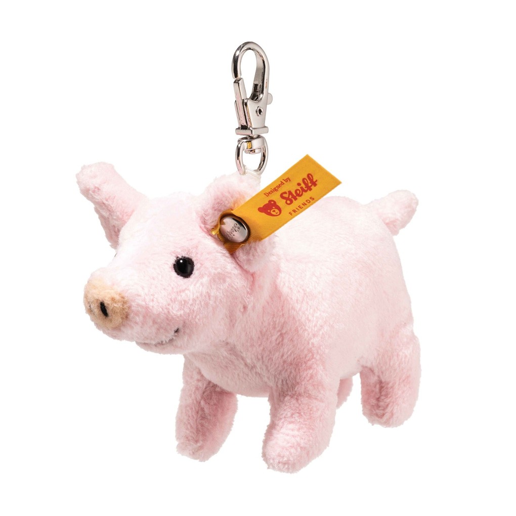 Steiff 112652 - Anhänger Glücksbringer Schwein rosa Plüsch-Schlüsselanhänger 9 cm