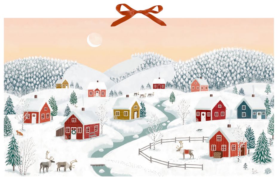 Wand-Adventskalender - Winterhäuser